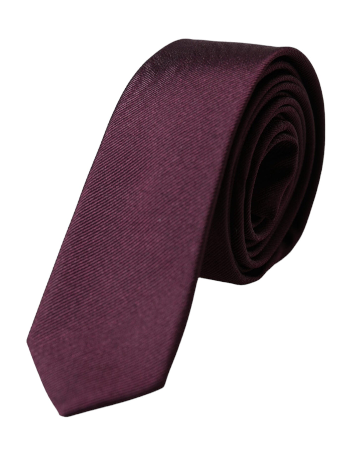 Corbata ajustable para hombre 100 % seda color burdeos