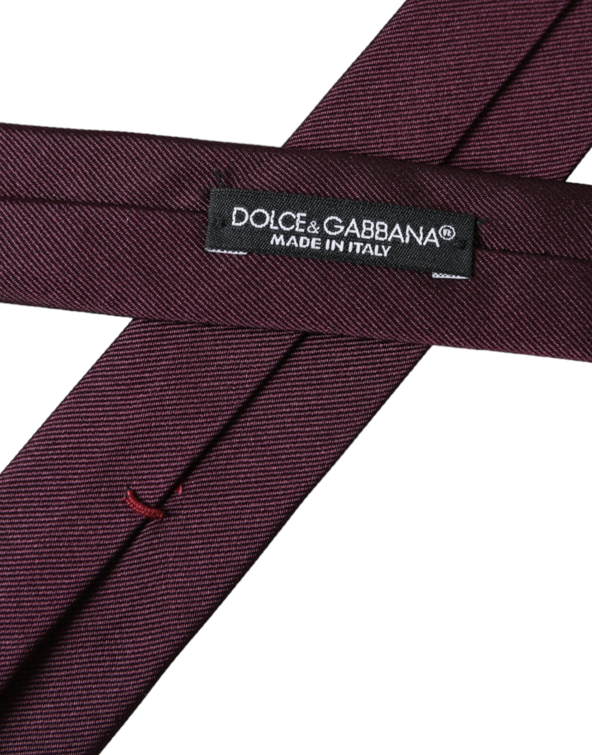 Corbata ajustable para hombre 100 % seda color burdeos