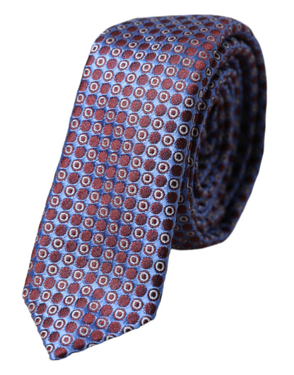 Corbata ajustable de seda con estampado azul y morado para hombre