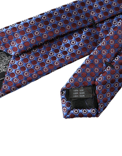 Corbata ajustable de seda con estampado azul y morado para hombre