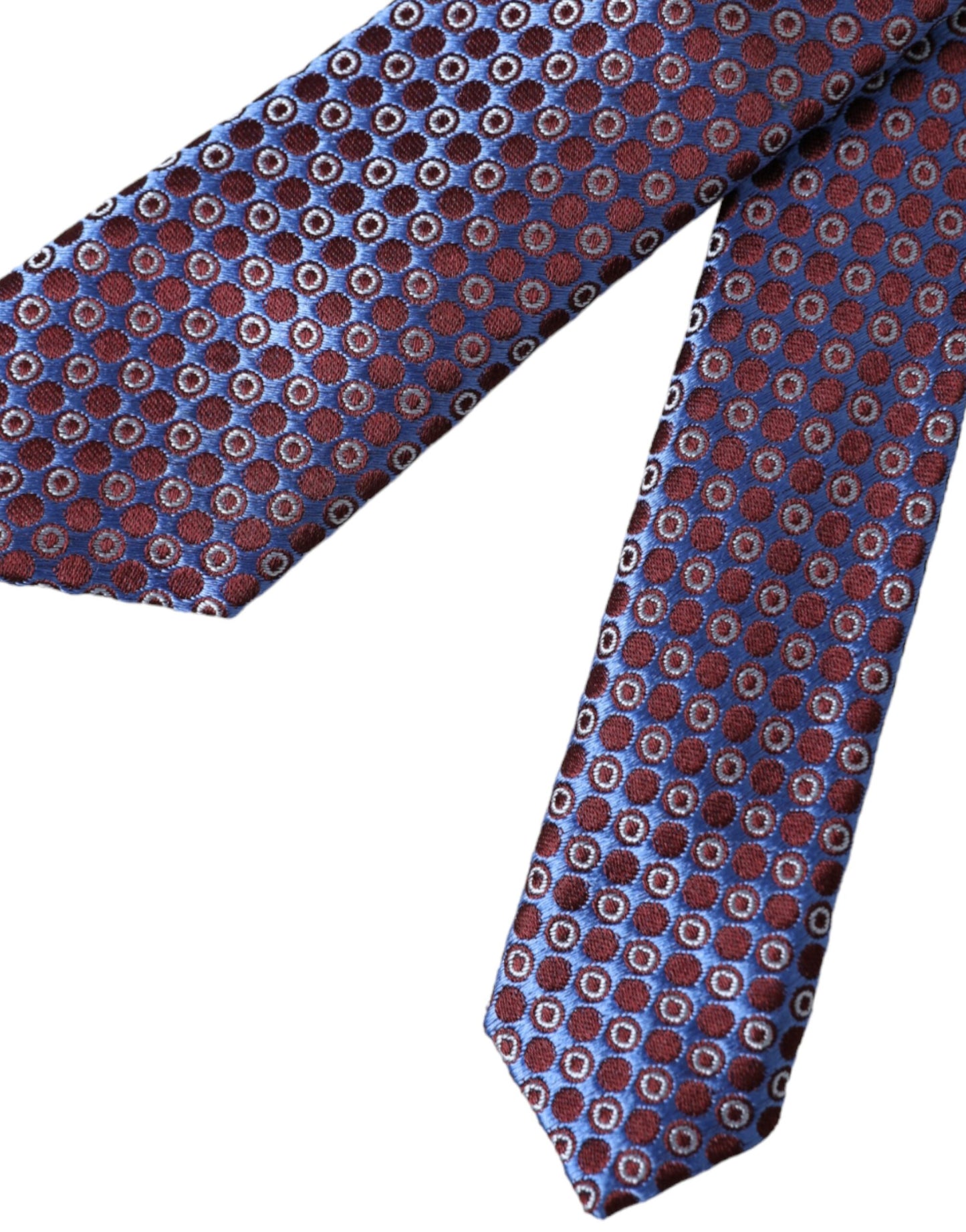 Corbata ajustable de seda con estampado azul y morado para hombre