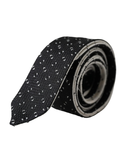 Corbata ajustable con estampado blanco y negro