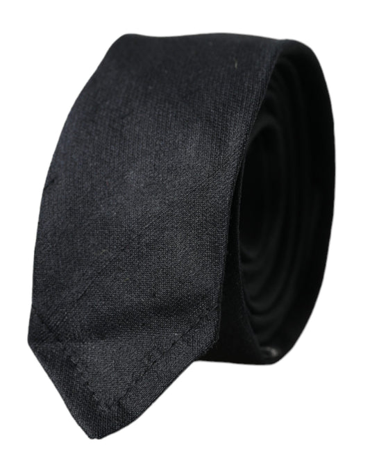 Corbata ajustable de seda 100 % negra lisa