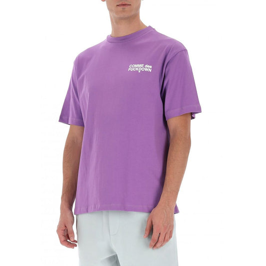 Camiseta púrpura de algodón para hombre