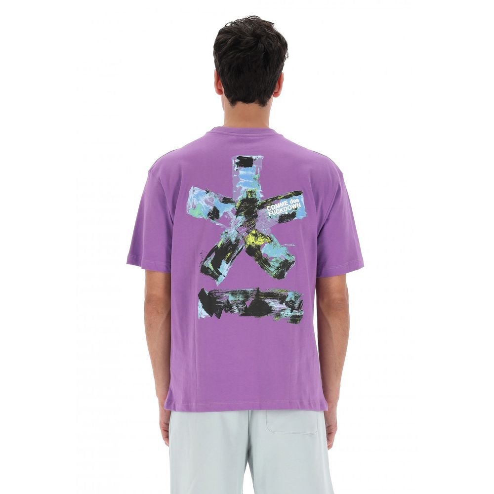 Camiseta púrpura de algodón para hombre