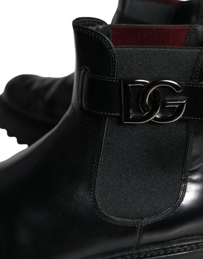 Botas Chelsea con cinturón negro y logotipo DG para hombre