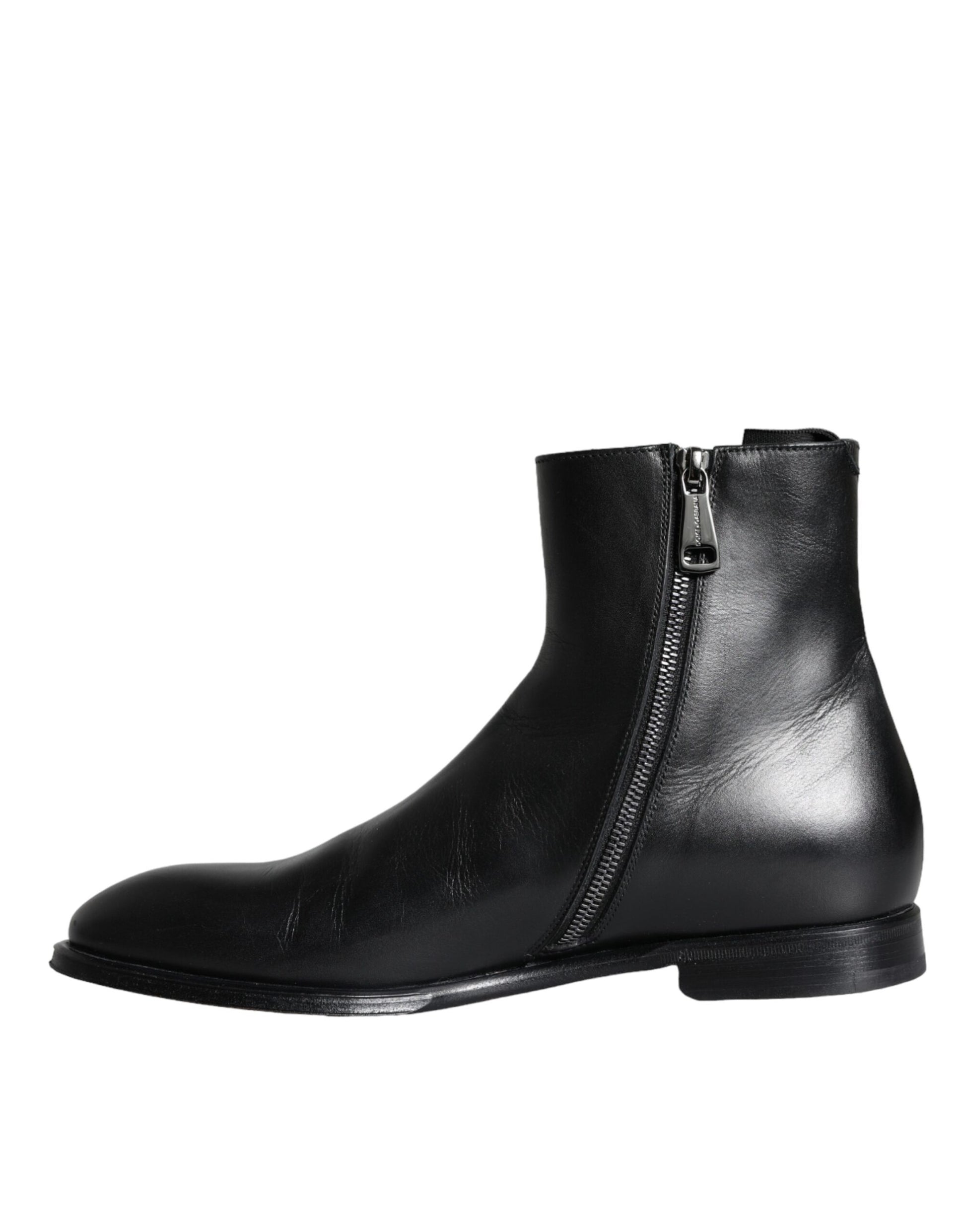 Botines de piel de becerro negros para hombre Zapatos para hombre