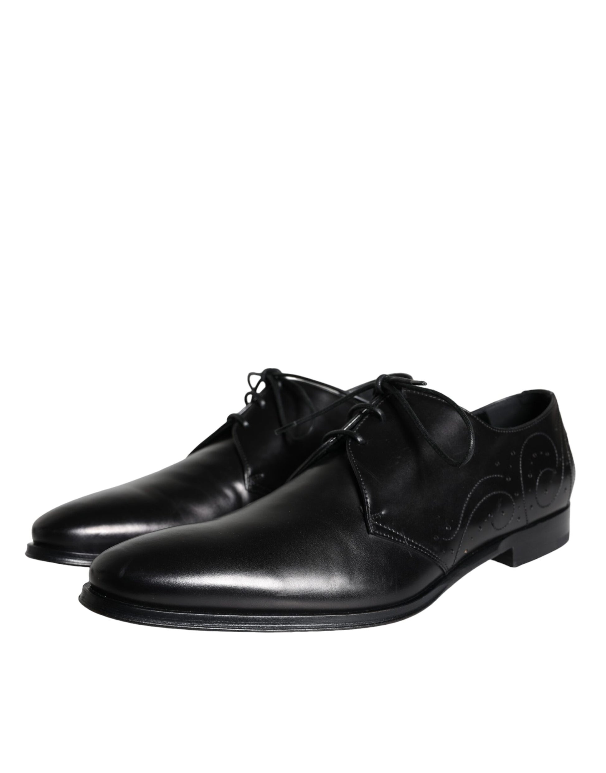 Black Calfskin Leather Derby Men Dress Shoes