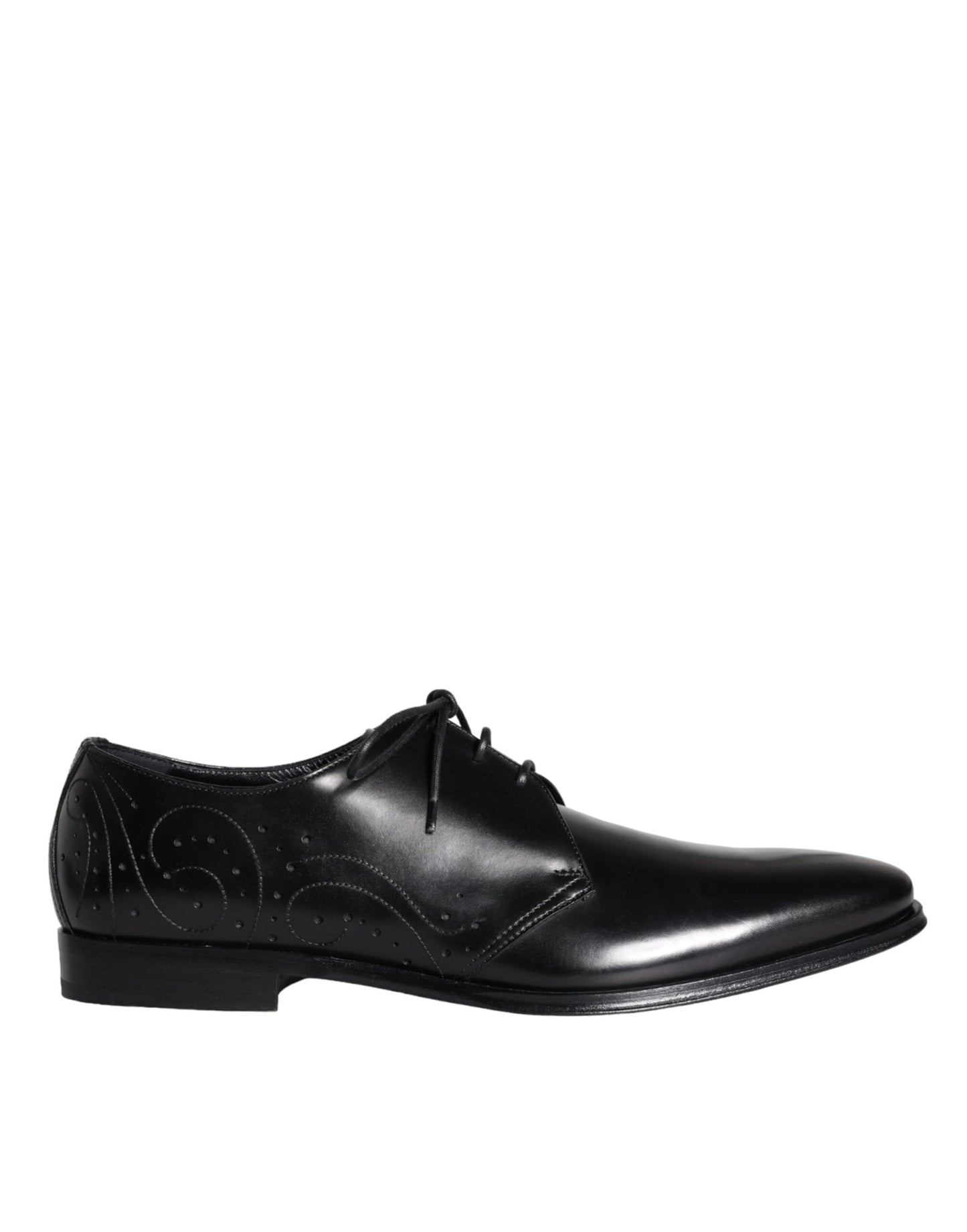 Black Calfskin Leather Derby Men Dress Shoes