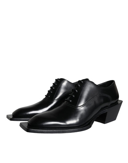 Zapatos Derby de vestir de piel de becerro negra para hombre