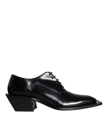 Zapatos Derby de vestir de piel de becerro negra para hombre