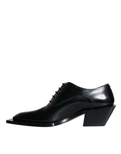 Zapatos Derby de vestir de piel de becerro negra para hombre