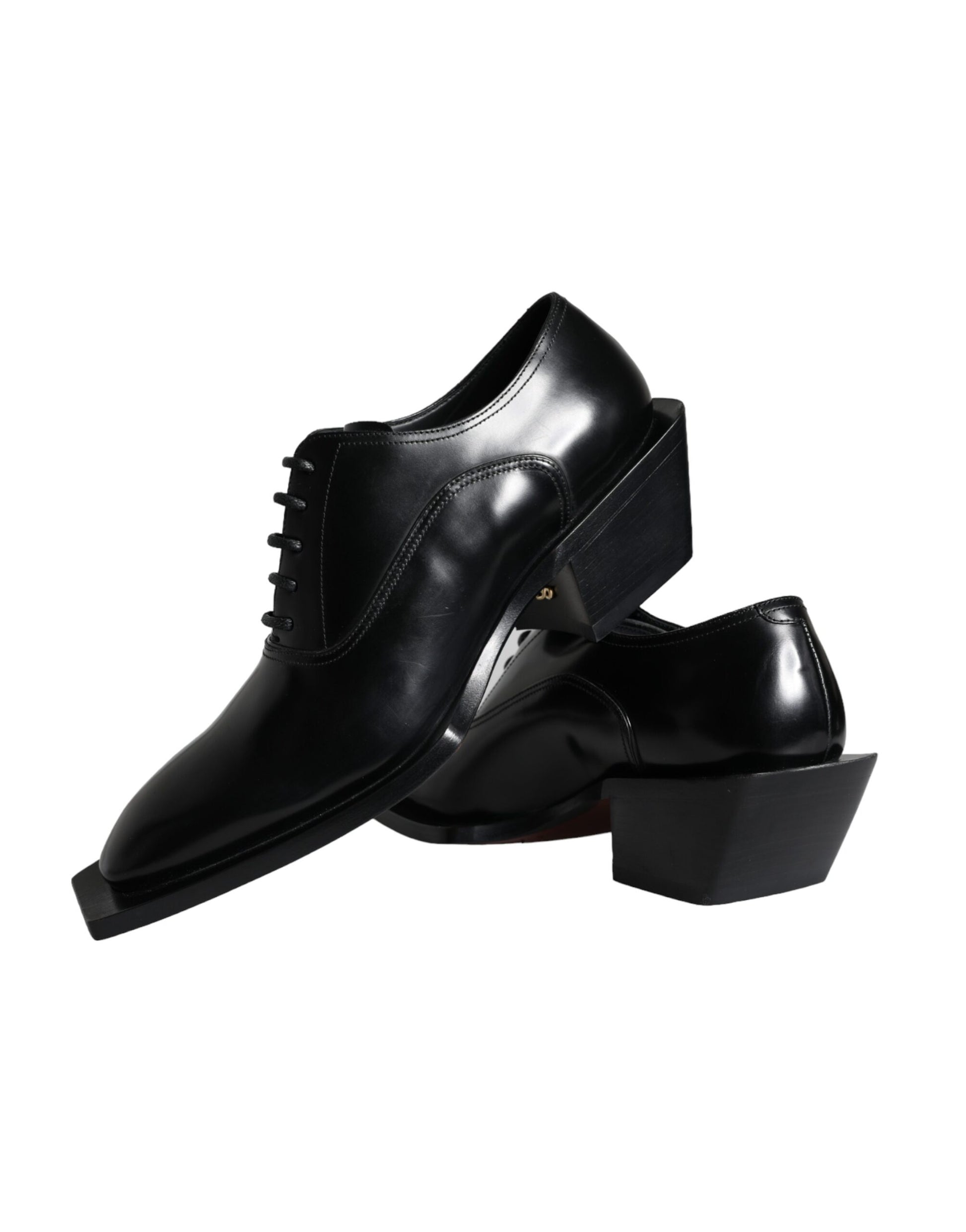 Zapatos Derby de vestir de piel de becerro negra para hombre