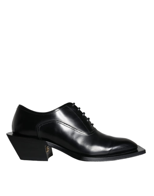 Zapatos Derby de vestir de piel de becerro negra para hombre