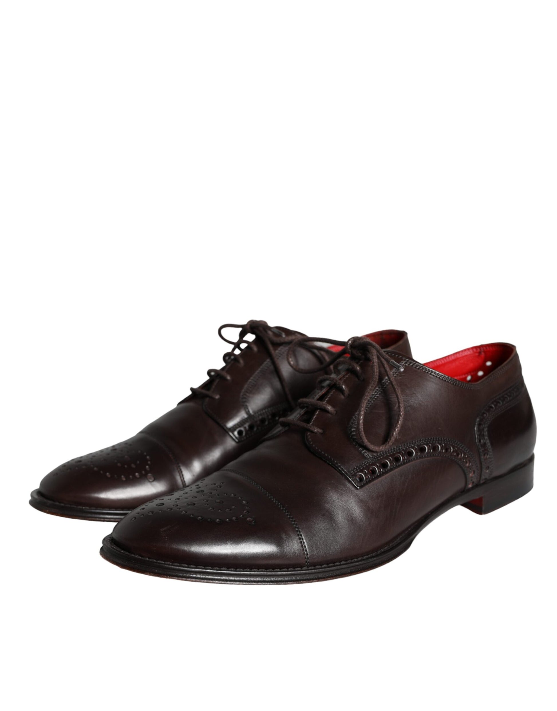 Zapatos Oxford con cordones de piel de becerro marrón