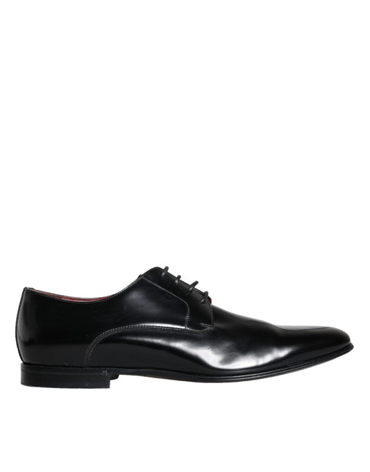 Zapatos formales Derby de cuero negro para hombre