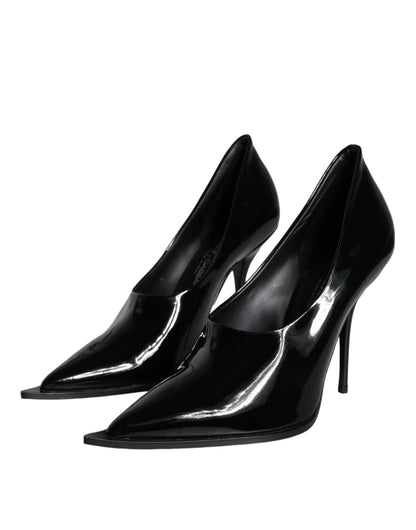 Black Patent Leather High Heels Pumps Shoes