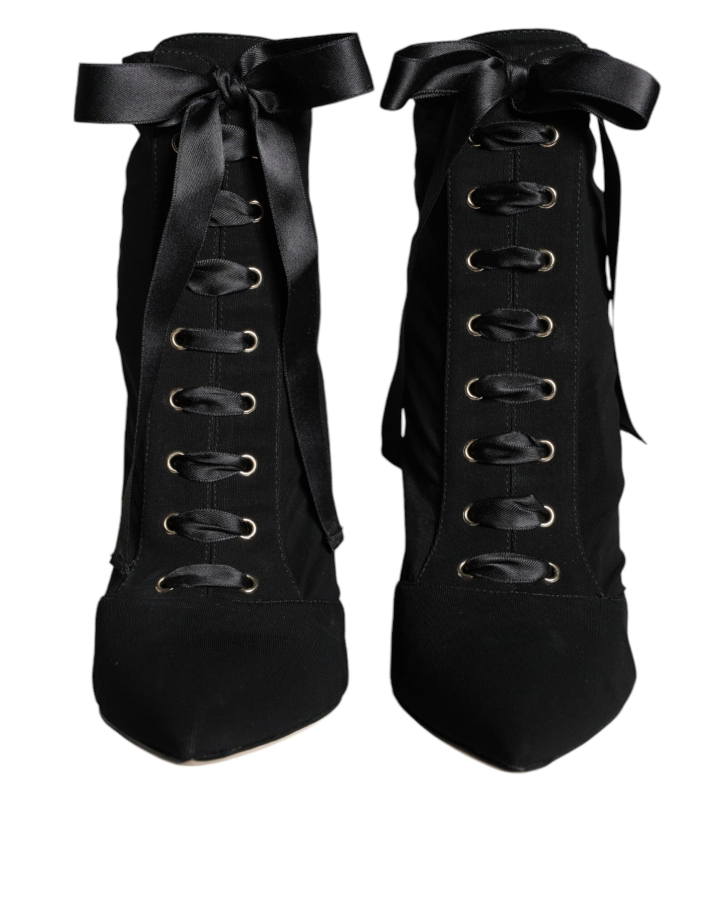 Negro Jersey Stretch Ankle Booties Zapatos