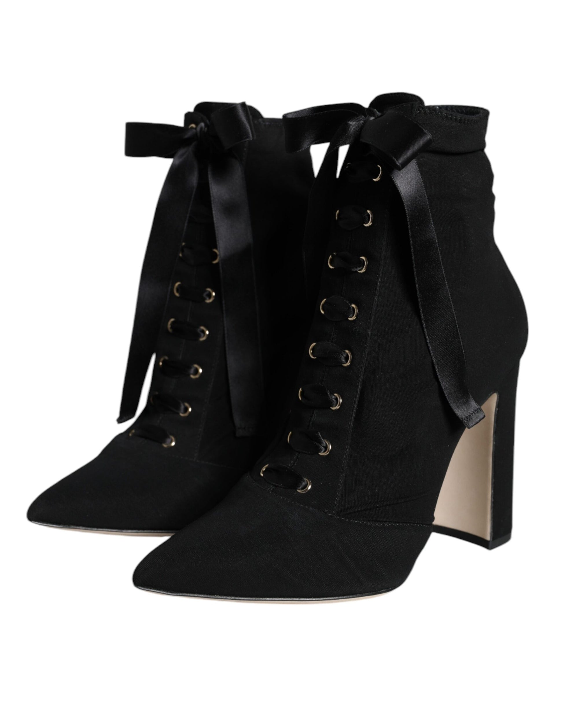 Negro Jersey Stretch Ankle Booties Zapatos