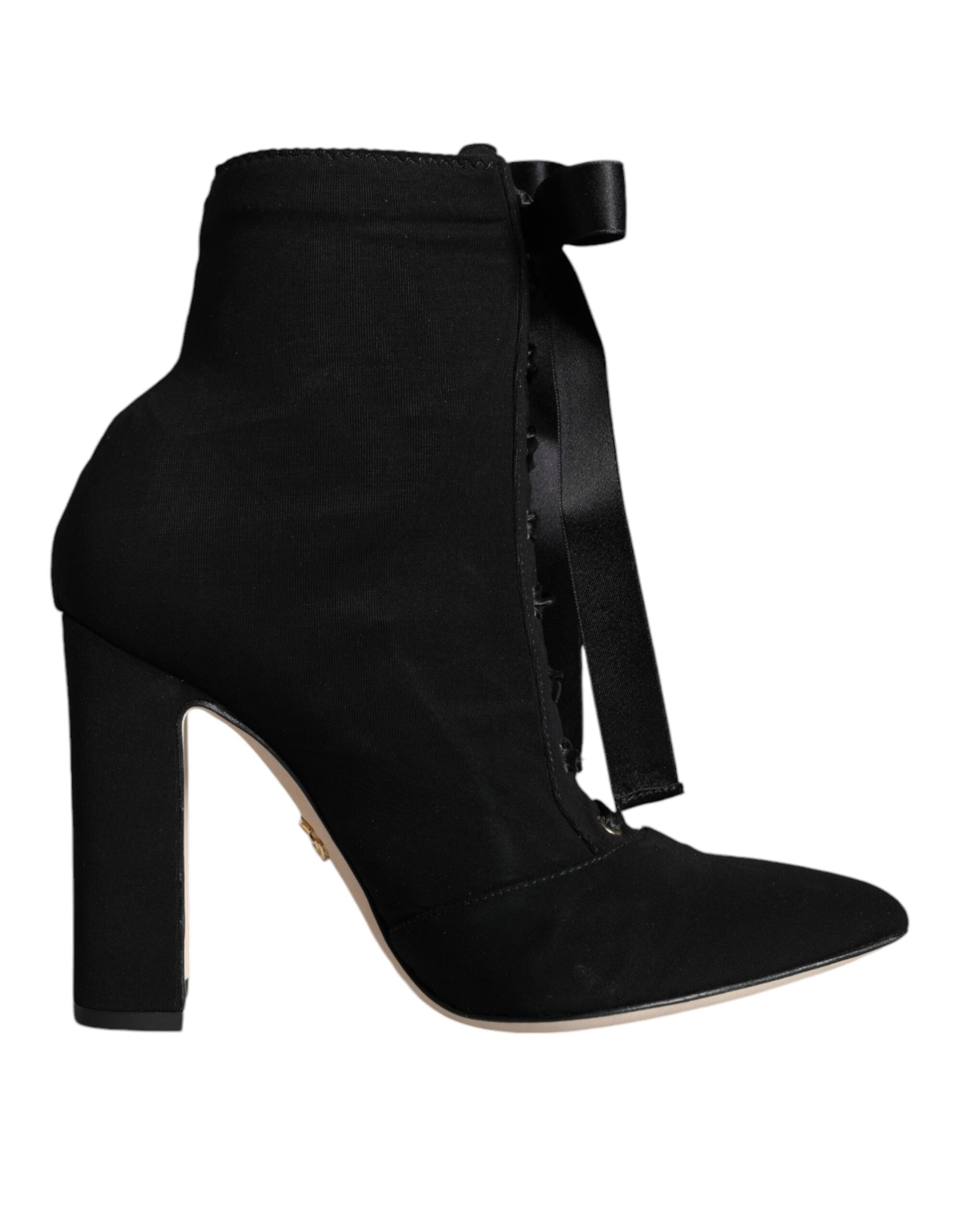 Negro Jersey Stretch Ankle Booties Zapatos