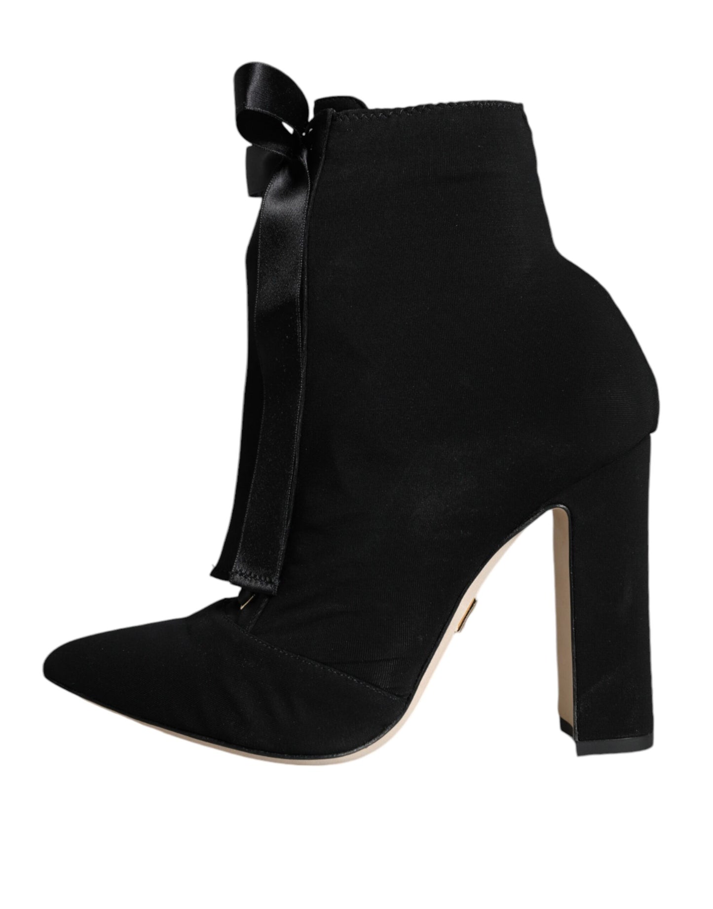 Negro Jersey Stretch Ankle Booties Zapatos