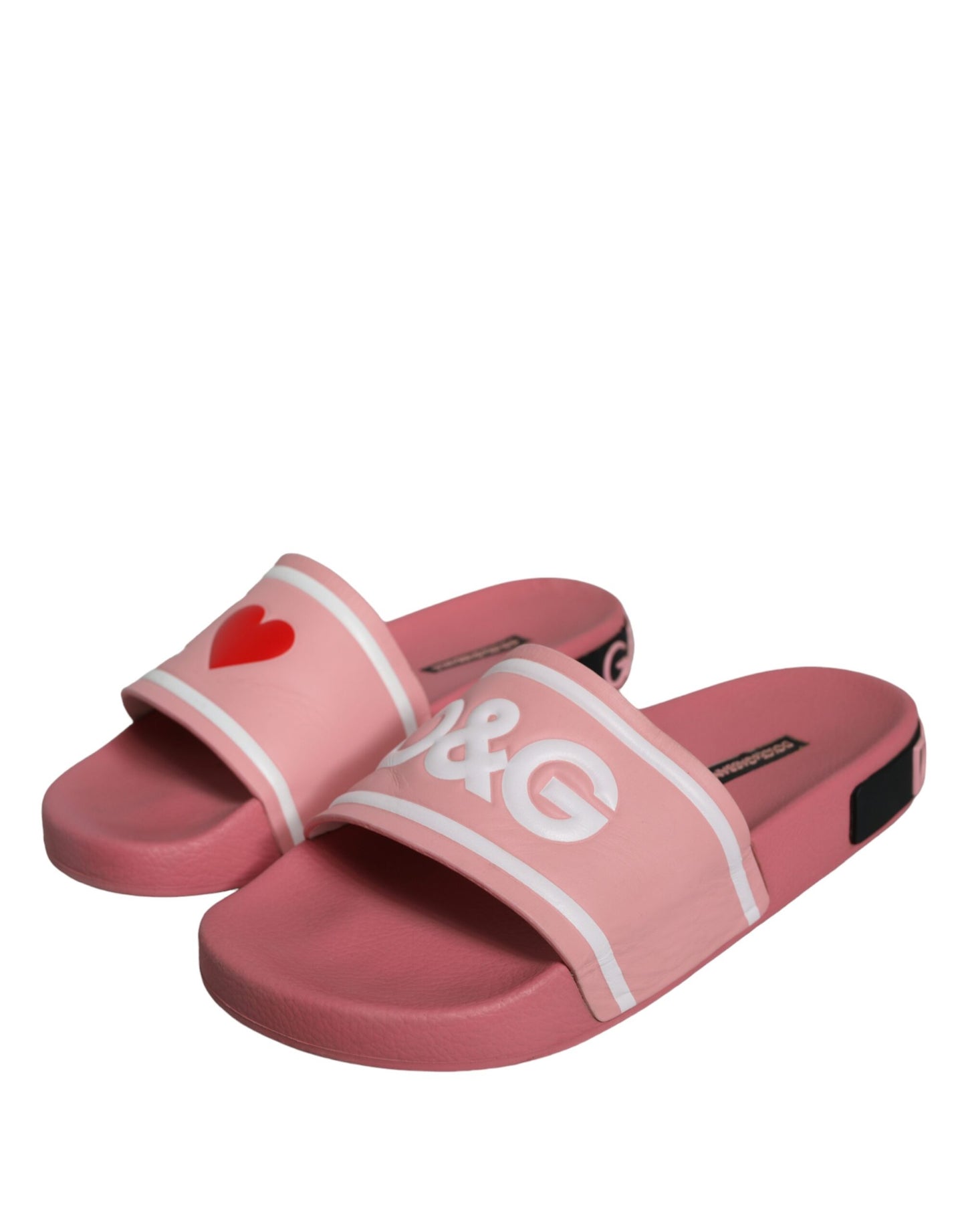 Sandalias y chanclas de cuero rosa I Love D&amp;G