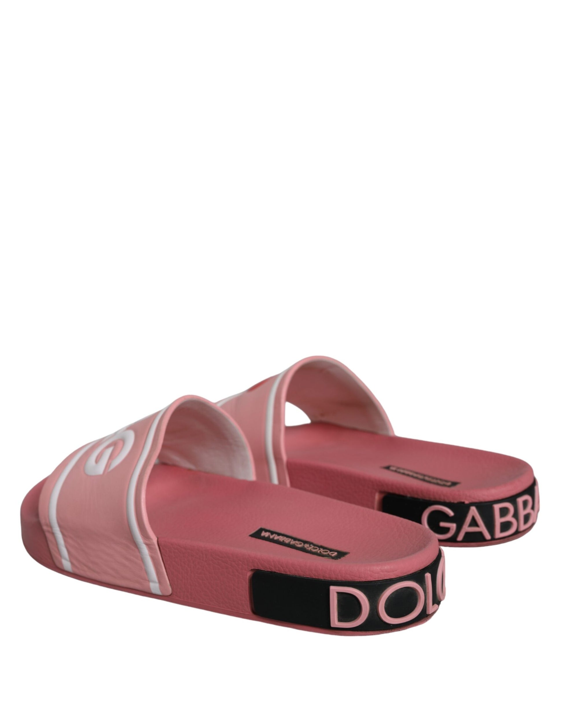 Sandalias y chanclas de cuero rosa I Love D&amp;G