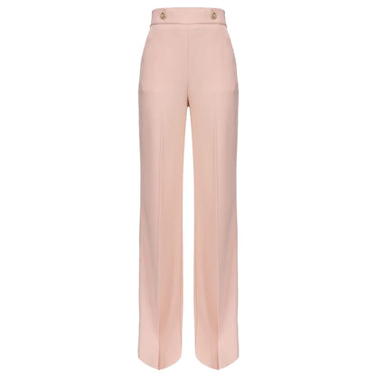 Pink Polyester Women Pant