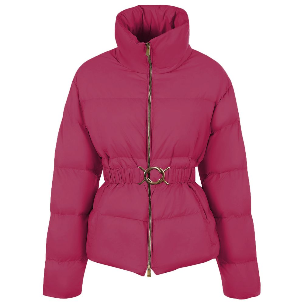 Chaquetas y abrigos de nailon color fucsia