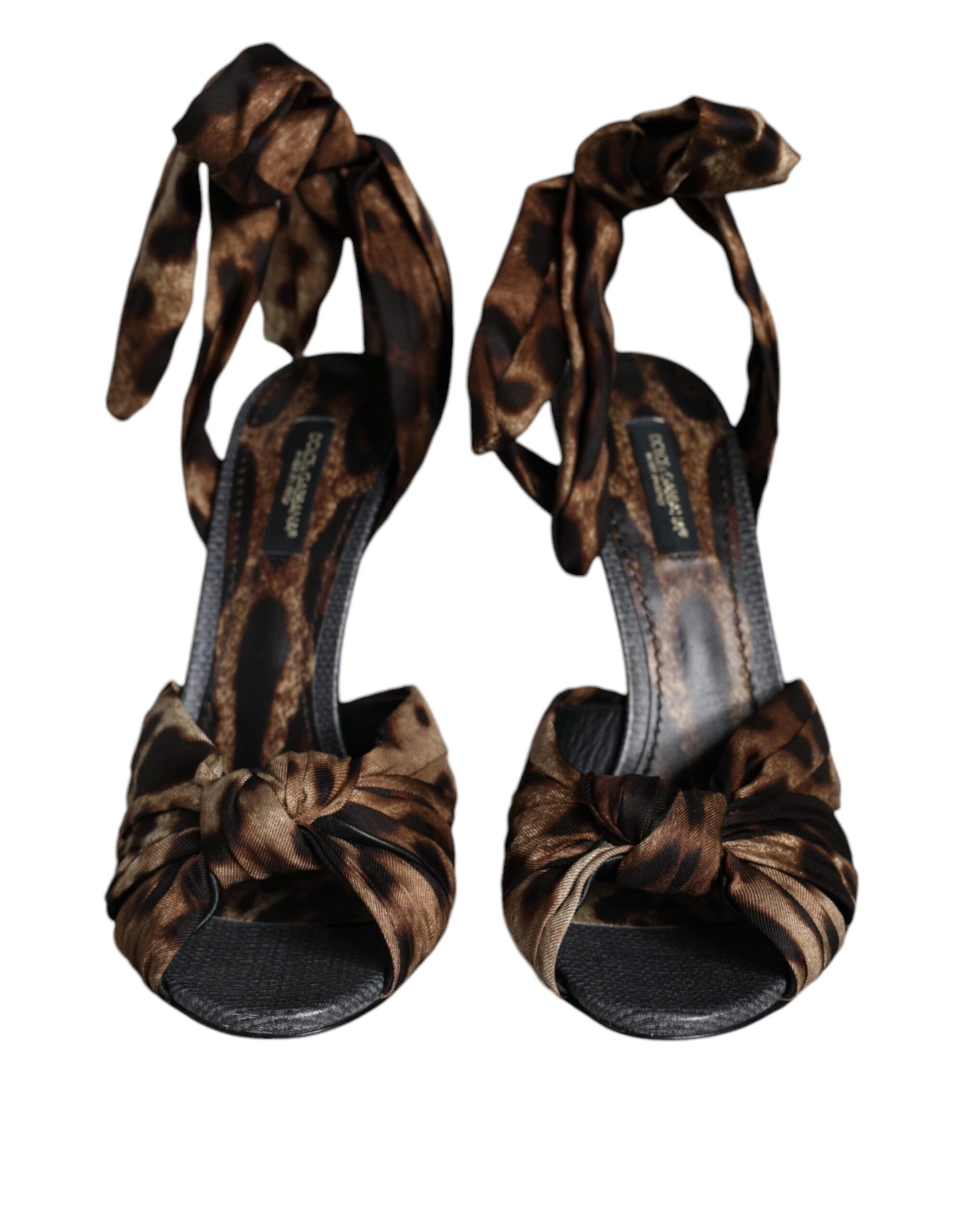 Sandalias de tacón Keira con estampado de leopardo marrón