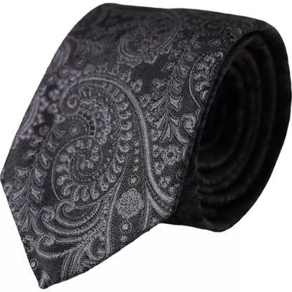 Corbata de caballero ajustable 100% seda con estampado gris