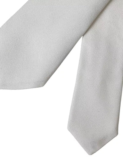 Corbata clásica ajustable de seda blanca para hombre