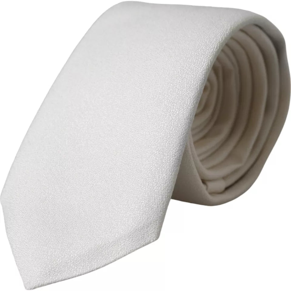 Corbata clásica ajustable de seda blanca para hombre