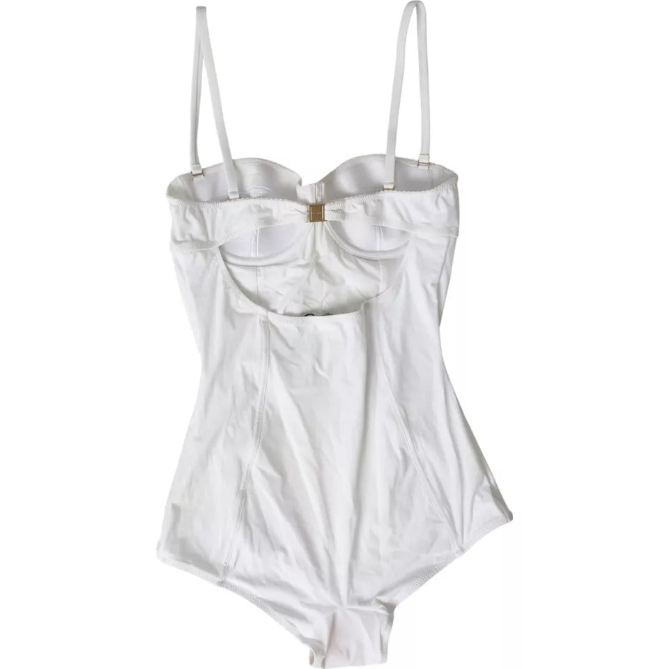 Traje de baño blanco de una pieza para mujer, ropa de playa, bikini