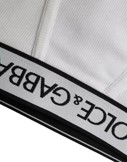 Ropa interior de algodón elástico blanco con logotipo de marca