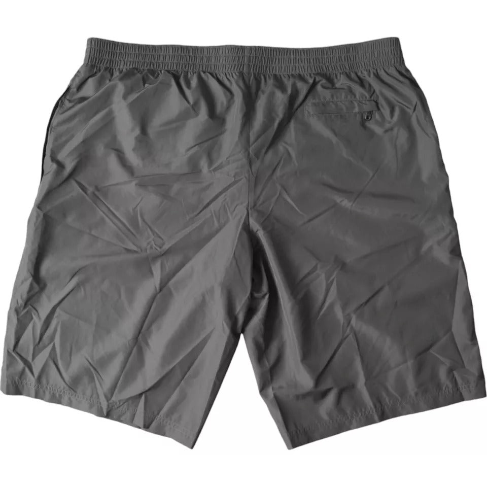 Pantalones cortos de playa de poliéster gris oscuro para hombre