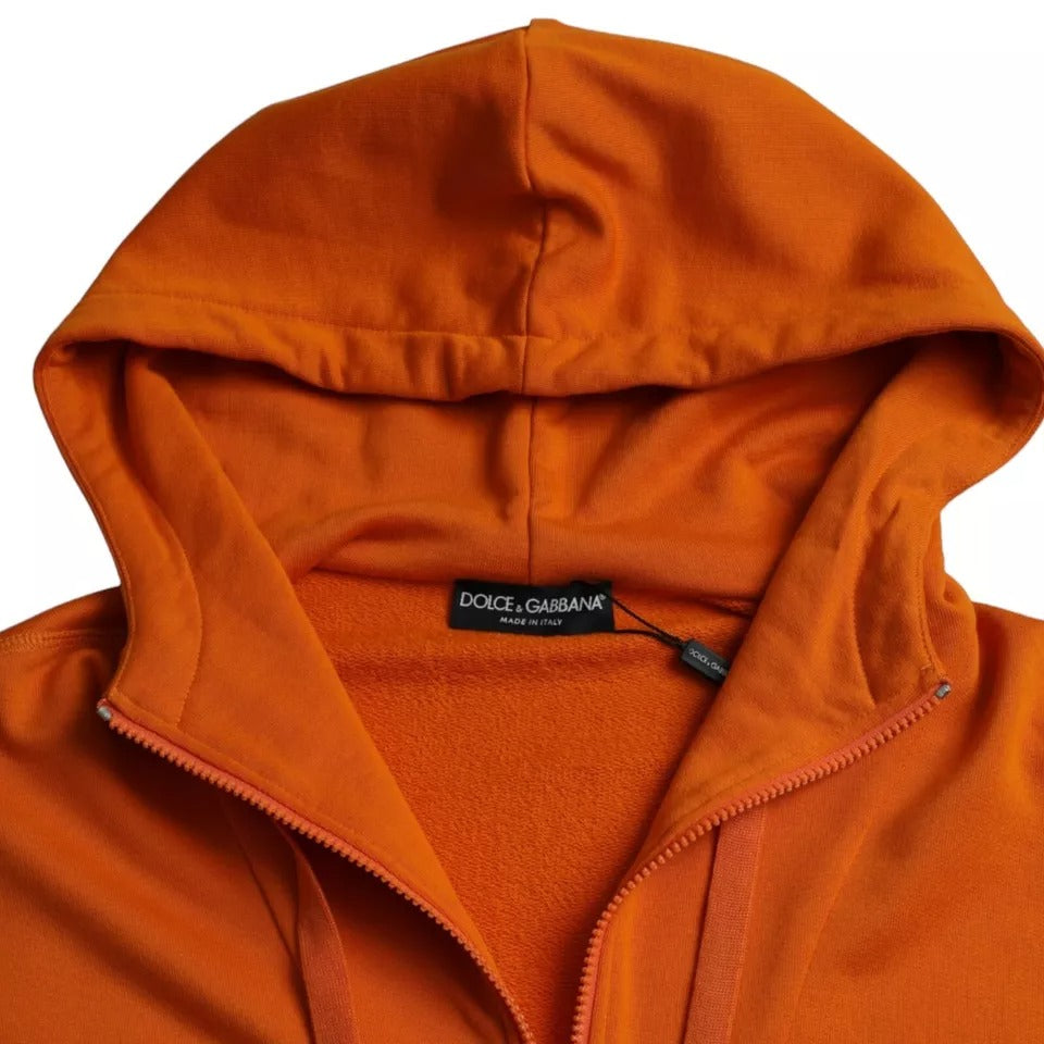 Orange Hooded Pullover Sweatshirt Sweater