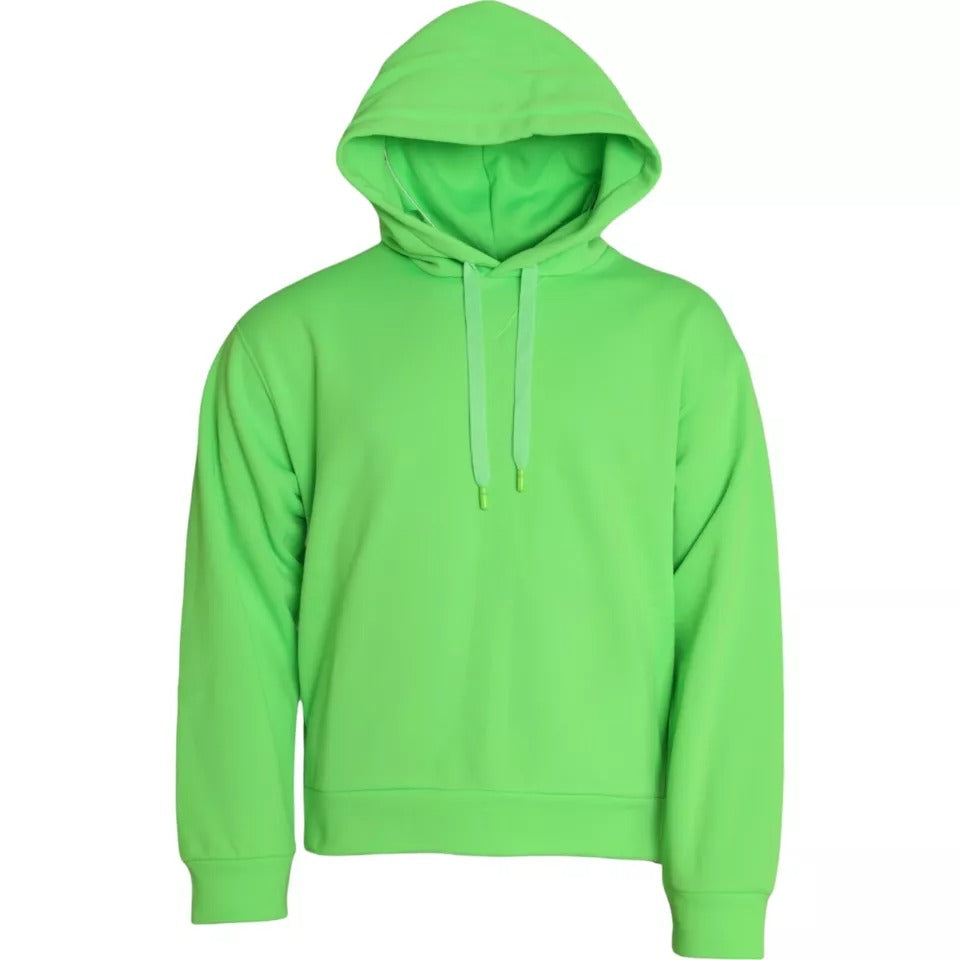 Green Logo Hooded Pullover Sweatshirt Sweater