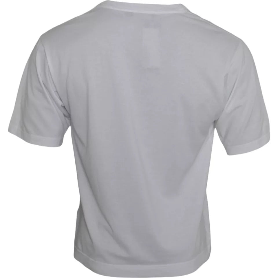 Camiseta informal de algodón blanco con apliques DG para hombre