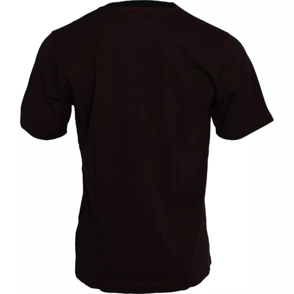 Bordeaux Crown Print Round Neck Cotton T-shirt