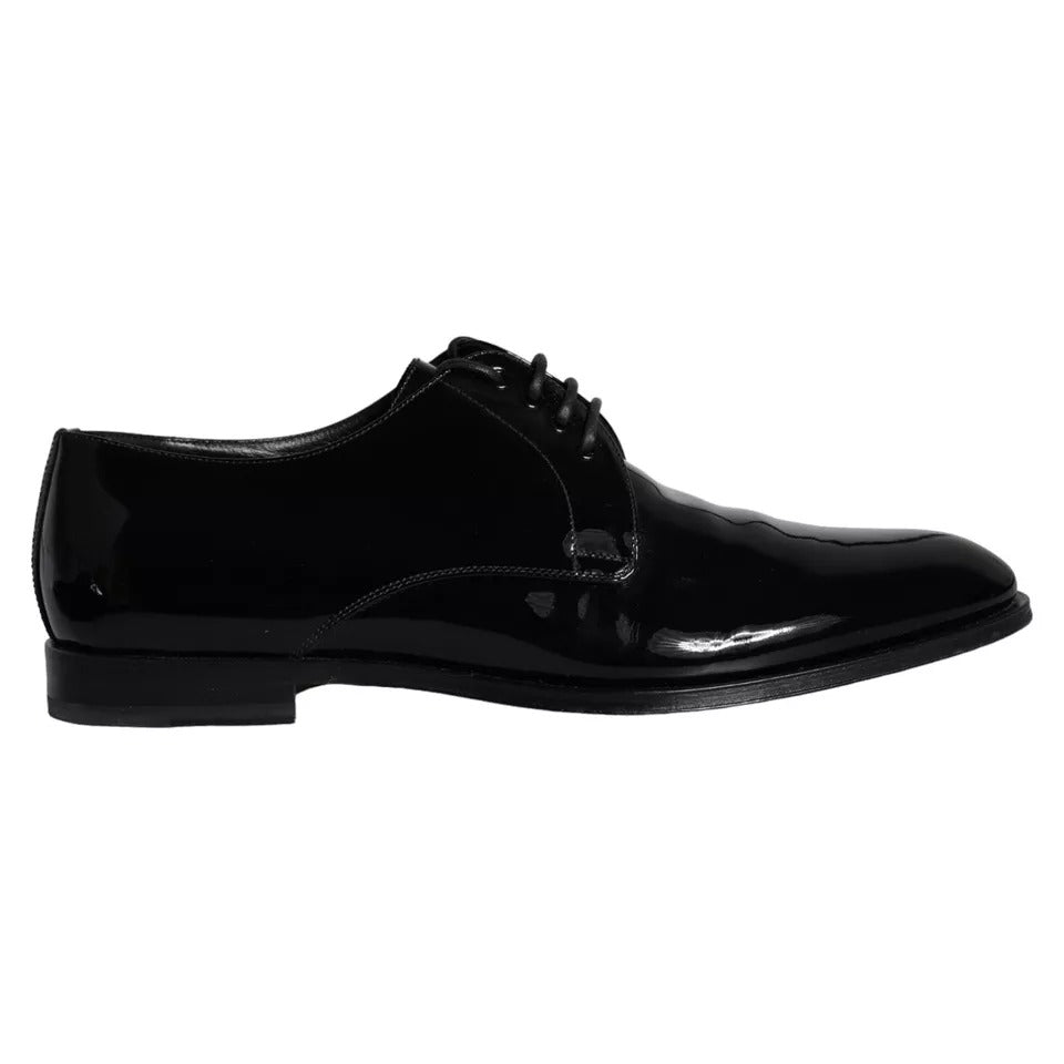 Black Calfskin Leather Derby Men Dress Shoes