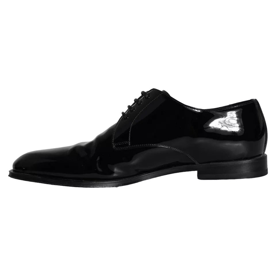 Black Calfskin Leather Derby Men Dress Shoes