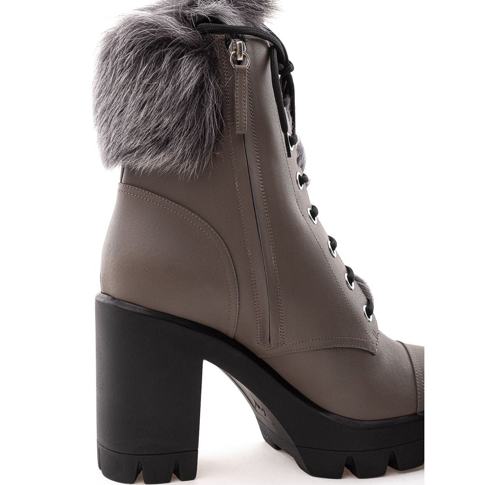 Gray Eco Leather Boot