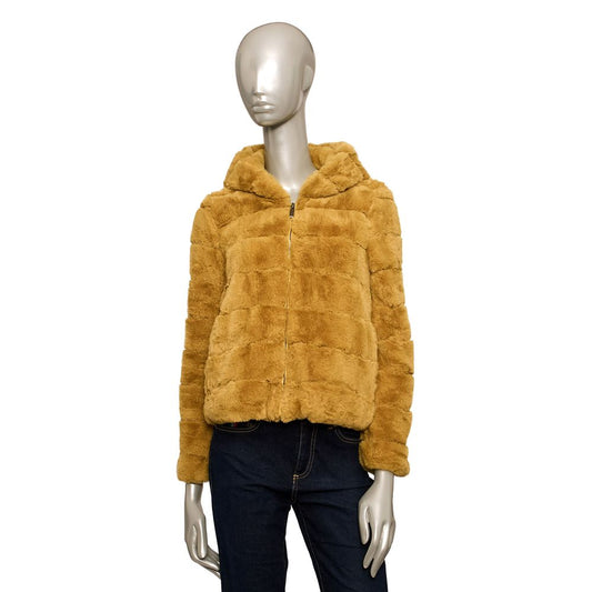 Yellow Polyester Women Jacket