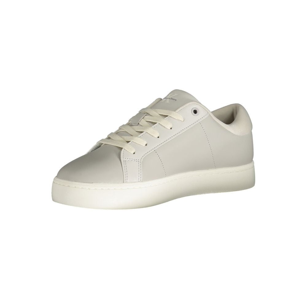 Gray Leather Mens Sneaker