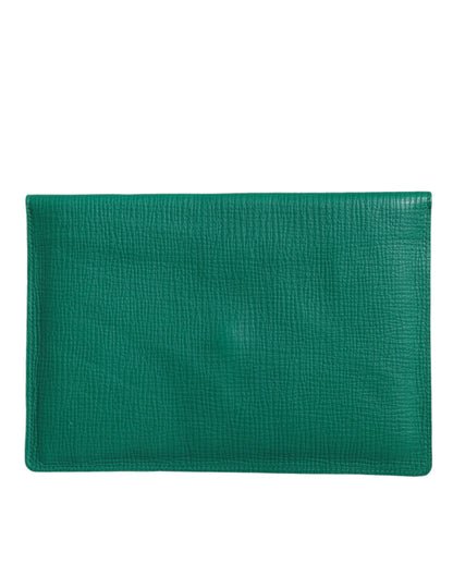 Green Leather Handbag Clutch Mini Purse Pouch Tablet Case