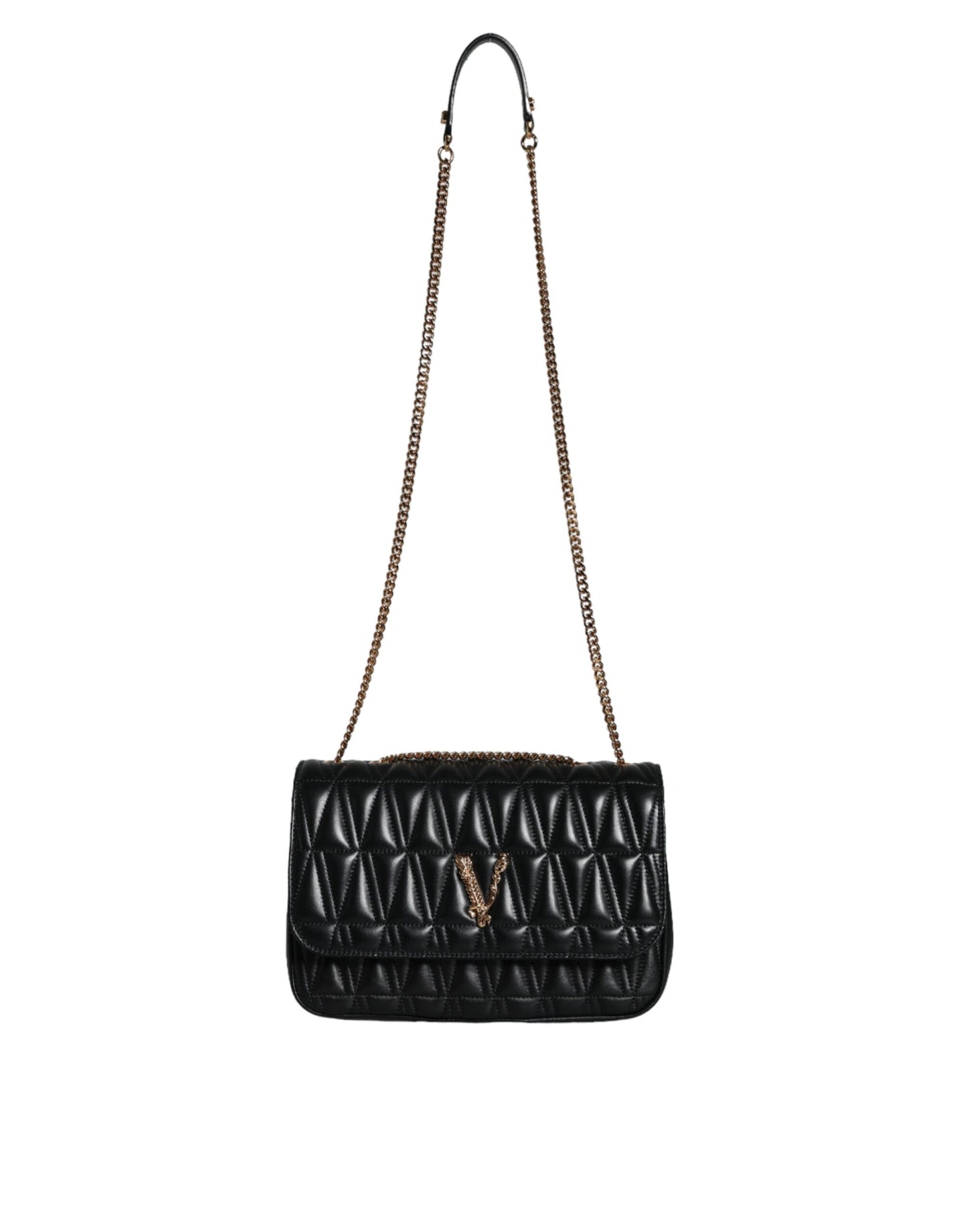 Bolso bandolera mini de piel de napa negra