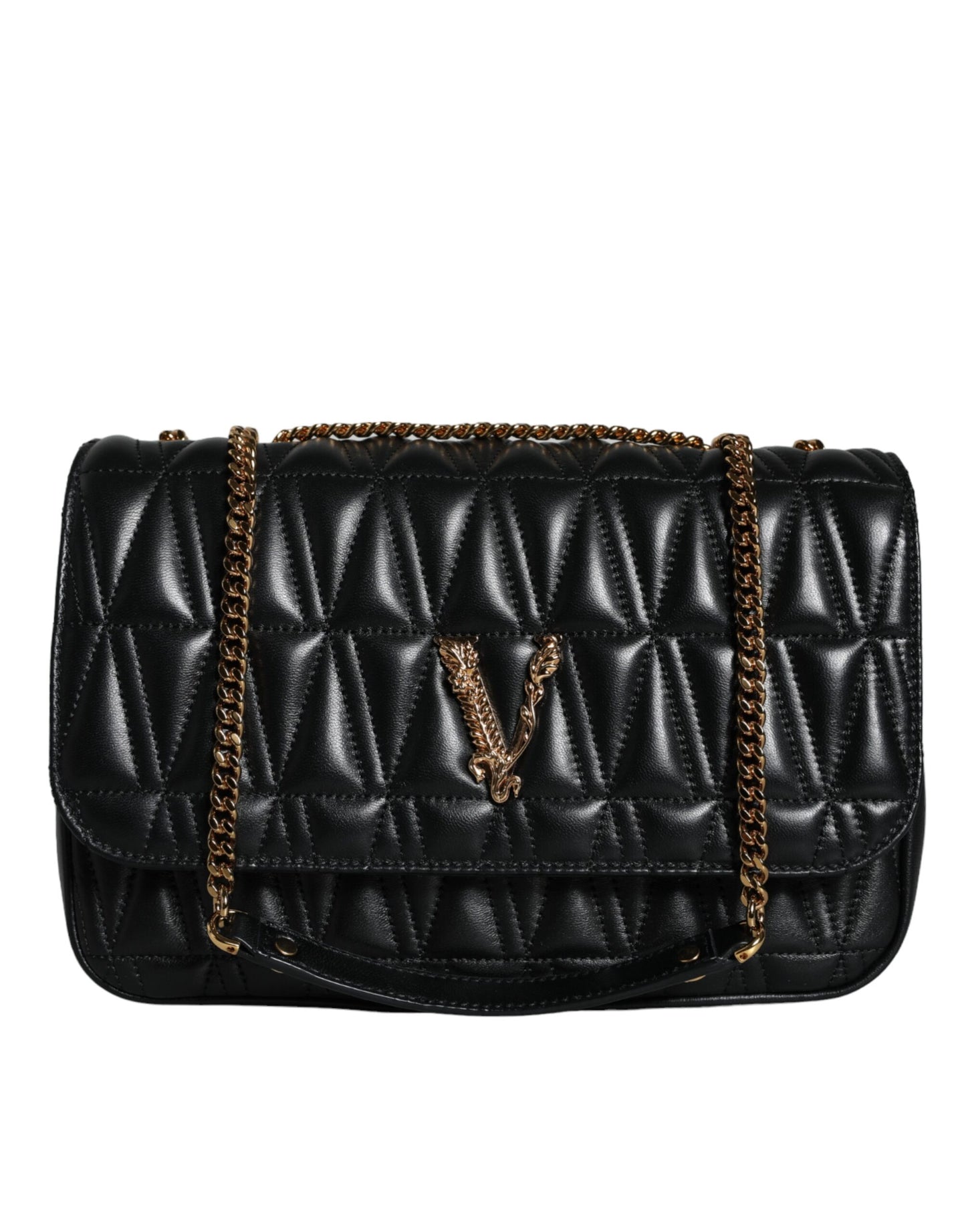 Bolso bandolera mini de piel de napa negra