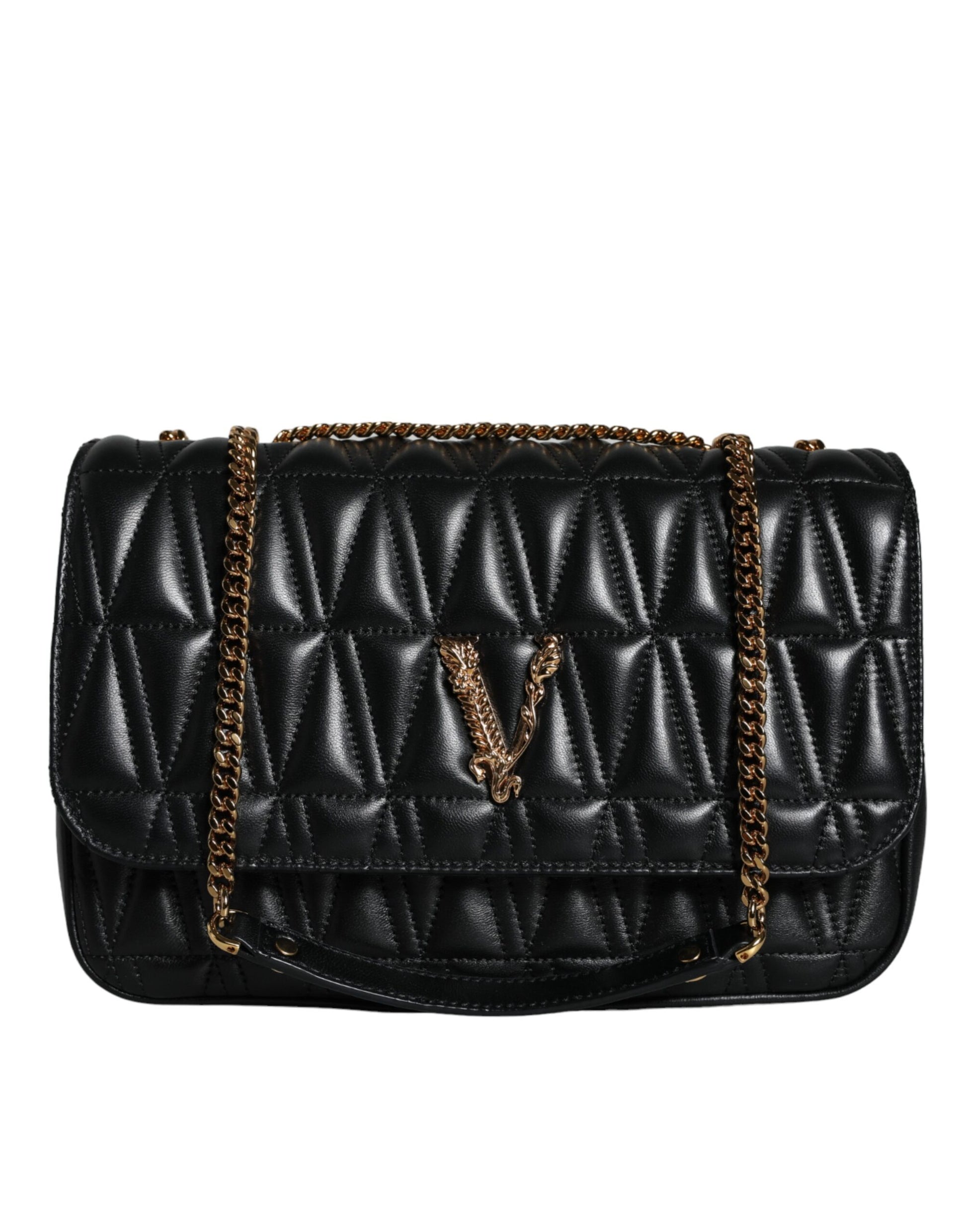 Bolso bandolera mini de piel de napa negra