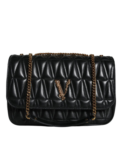 Bolso bandolera mini de piel de napa negra